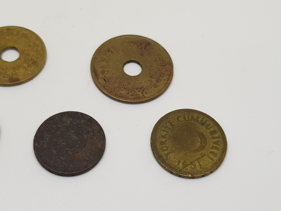 1940-1950LERDEN DELİKLİ KURUŞ PARA LOTU