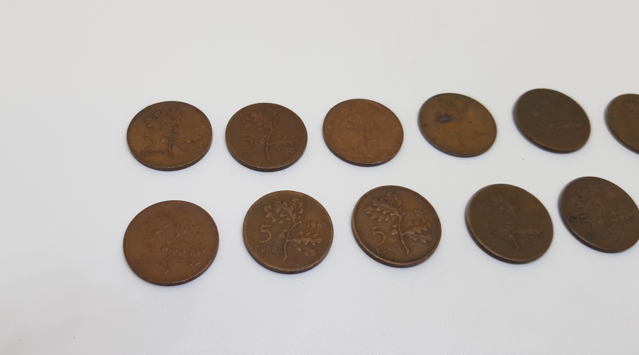 1960-1972 TARİHLERİ ARASI 5 KURUŞ SETİ