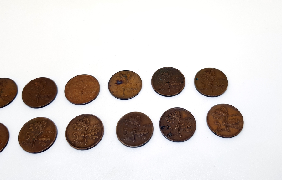 1960-1972 TARİHLERİ ARASI 5 KURUŞ SETİ