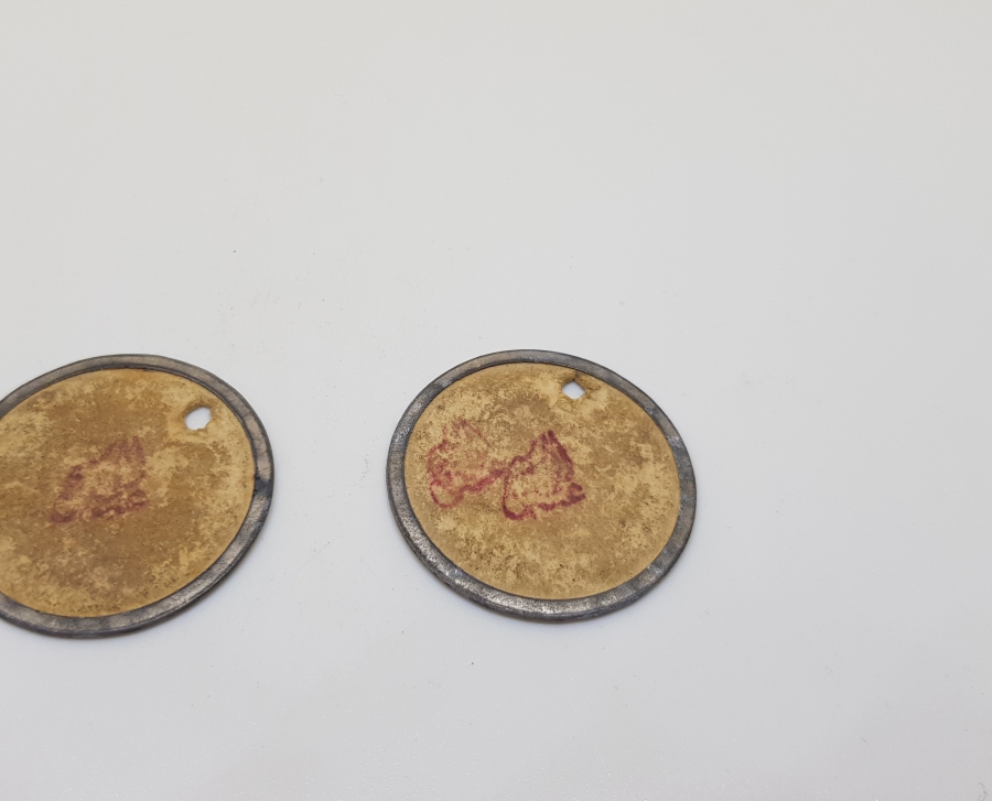 OSMANLICA ABDÜLHALİM YAZILI İKİ ADET NADİR ZEYTİN JETONU