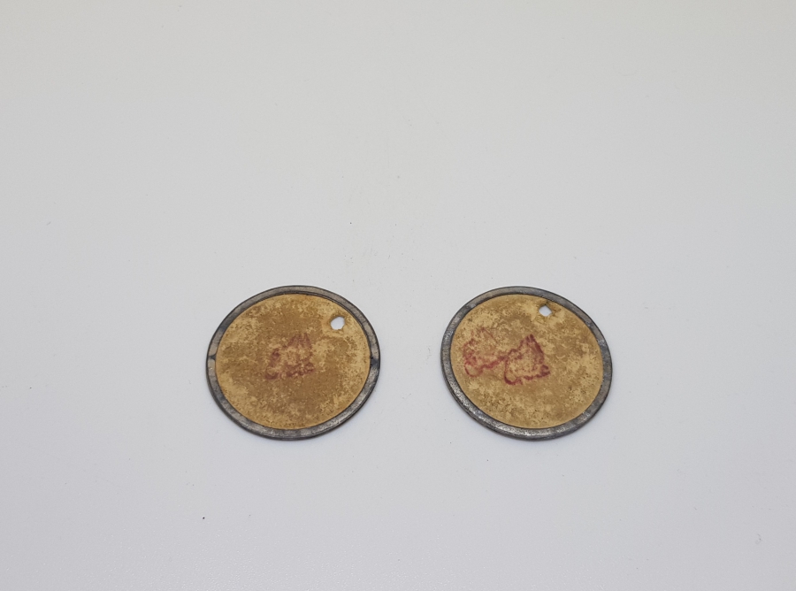 OSMANLICA ABDÜLHALİM YAZILI İKİ ADET NADİR ZEYTİN JETONU