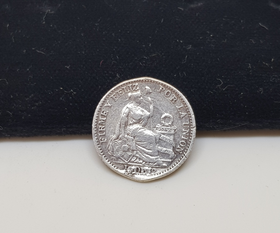 1904 PERU YARIM DİNERO GÜMÜŞ PARA