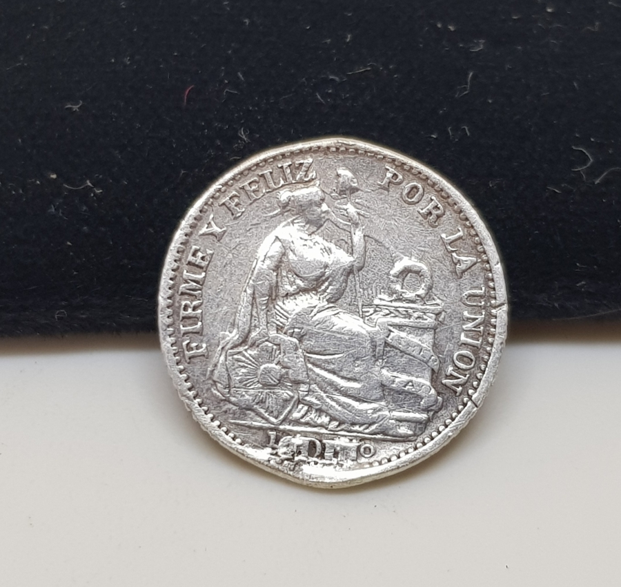 1904 PERU YARIM DİNERO GÜMÜŞ PARA