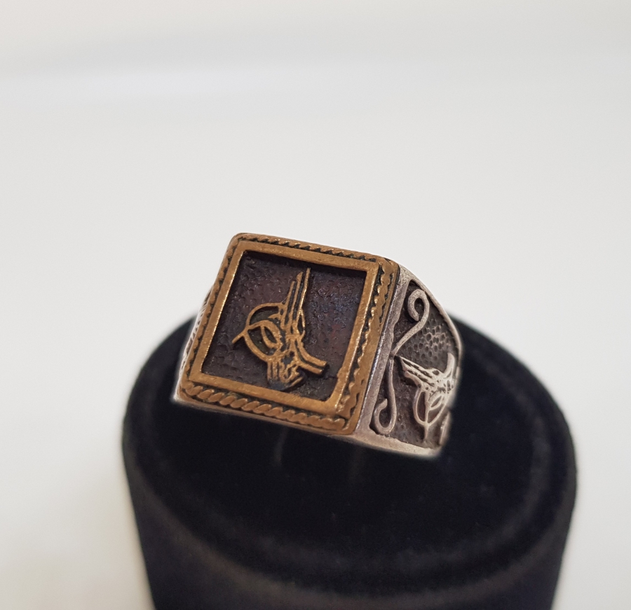 OSMANLI DEVLET ARMALI VE TUĞRALI GÜMÜŞ YÜZÜK