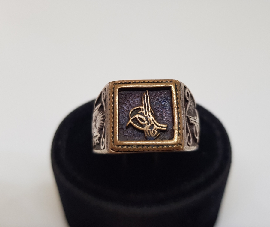 OSMANLI DEVLET ARMALI VE TUĞRALI GÜMÜŞ YÜZÜK