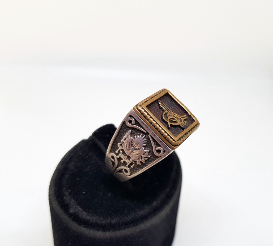 OSMANLI DEVLET ARMALI VE TUĞRALI GÜMÜŞ YÜZÜK