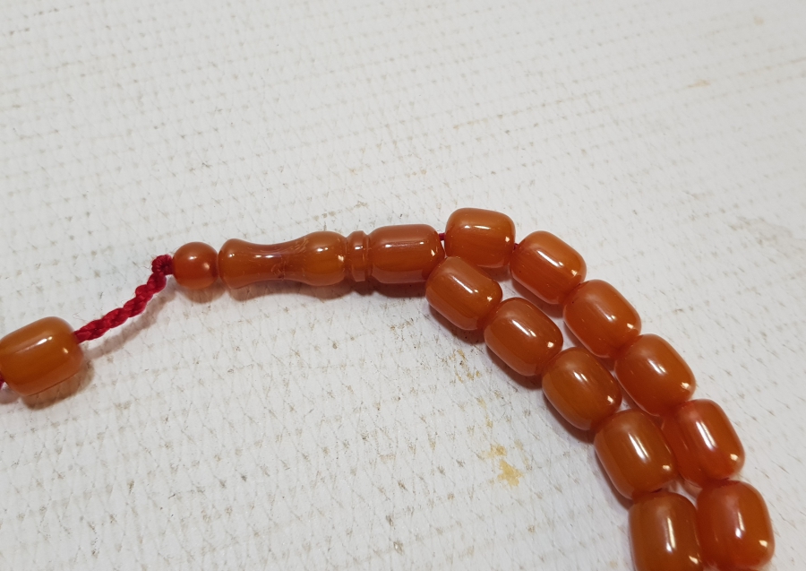 ŞÜKRÜ BABA İMZALI SIKMA KEHRİBAR TESPİH