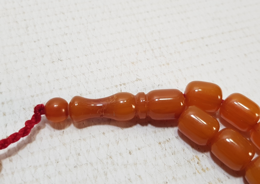 ŞÜKRÜ BABA İMZALI SIKMA KEHRİBAR TESPİH