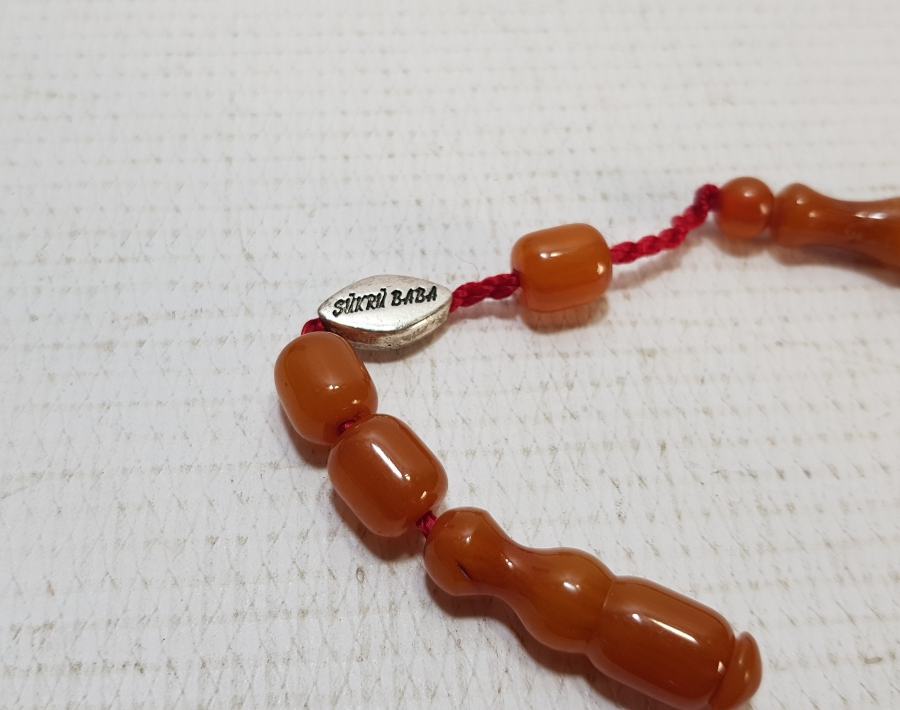 ŞÜKRÜ BABA İMZALI SIKMA KEHRİBAR TESPİH