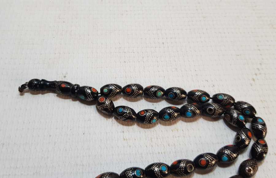 TURKUAZ MERCAN VE GÜMÜŞ ÇAKMA YUSURİ TESPİH