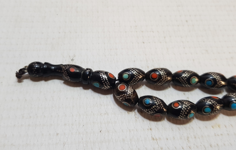 TURKUAZ MERCAN VE GÜMÜŞ ÇAKMA YUSURİ TESPİH