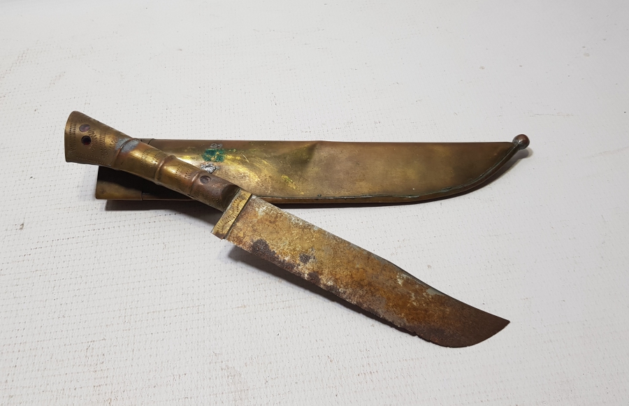 ÇİL KONDİSYONDA ÜZERİ TAŞLARLA SÜSLÜ TÜRKMEN İŞİ AVCI BIÇAĞI