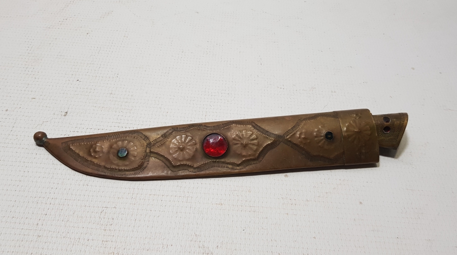 ÇİL KONDİSYONDA ÜZERİ TAŞLARLA SÜSLÜ TÜRKMEN İŞİ AVCI BIÇAĞI