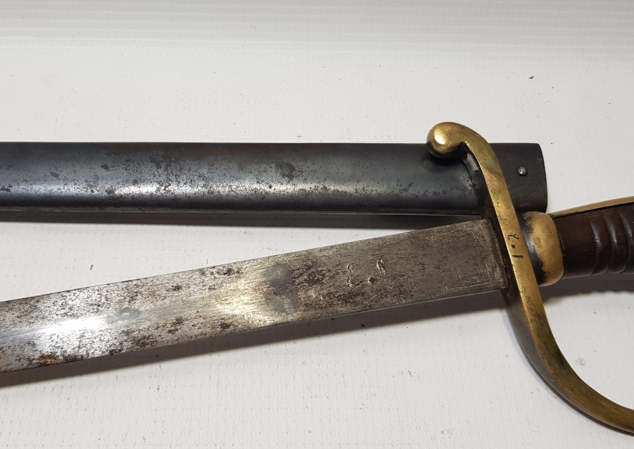 OSMANLI DÖNEMİ ALLAH BİZİMLE YAZILI NADİR BOYDA TOPÇU KILICI - TOPÇU SUBAYI'NIN SON SAVUNMA KILICI