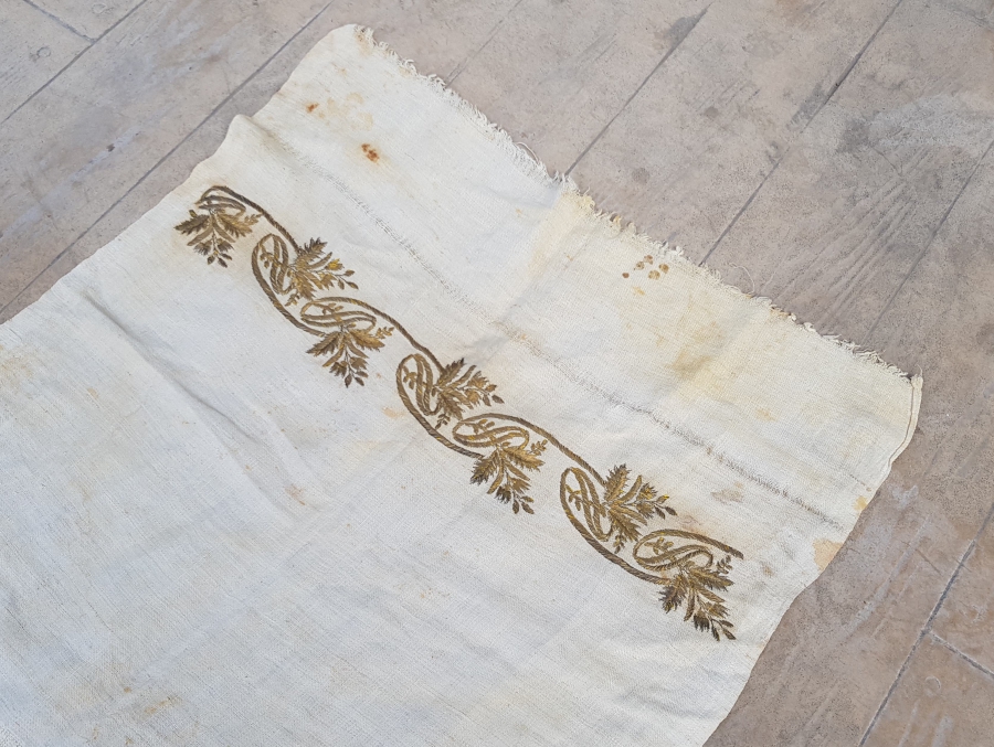 OSMANLI DÖNEMİ SIRMALI BURSA İŞİ NADİR MİNARELİ DAMGALI HAVLU