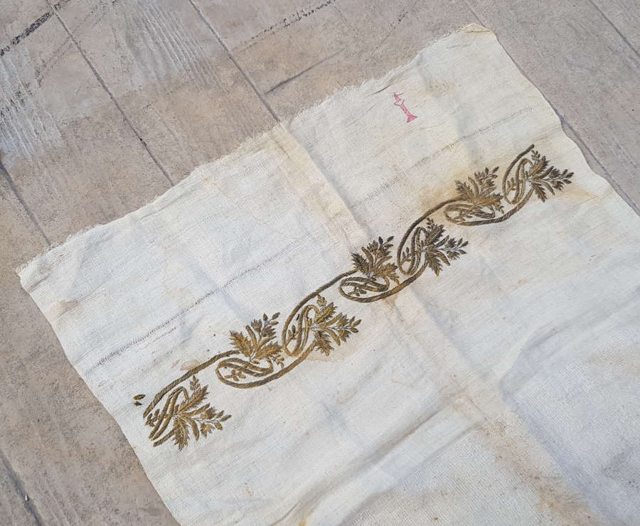 OSMANLI DÖNEMİ SIRMALI BURSA İŞİ NADİR MİNARELİ DAMGALI HAVLU