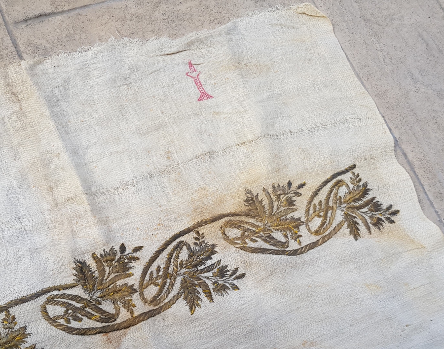 OSMANLI DÖNEMİ SIRMALI BURSA İŞİ NADİR MİNARELİ DAMGALI HAVLU