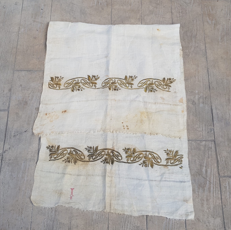 OSMANLI DÖNEMİ SIRMALI BURSA İŞİ NADİR MİNARELİ DAMGALI HAVLU