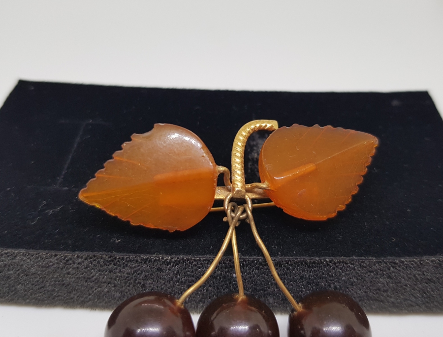 OSMANLI DÖNEMİ EL YAPIMI DAMLA KEHRİBAR BROŞ