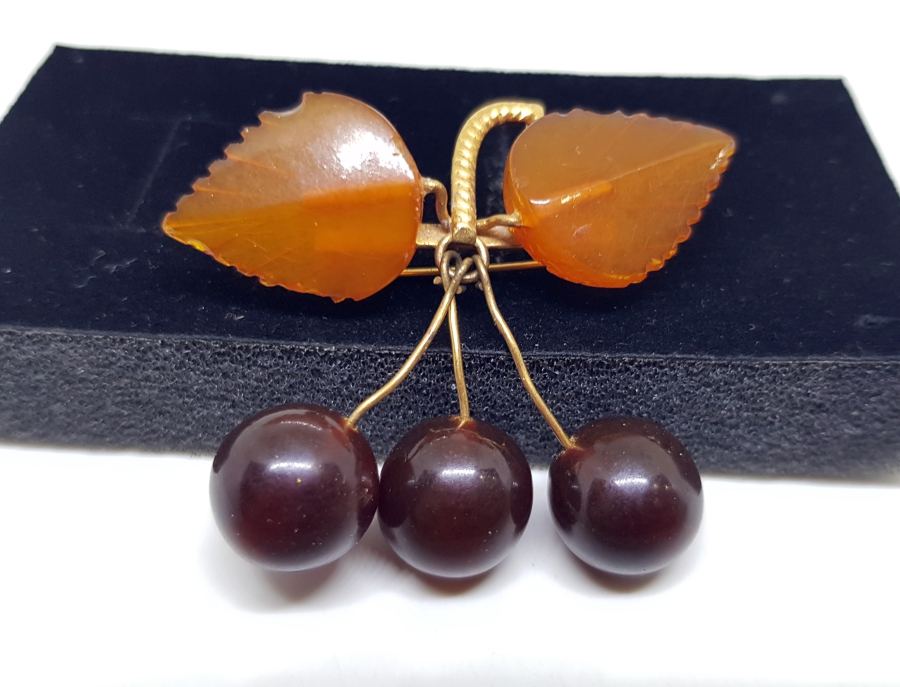 OSMANLI DÖNEMİ EL YAPIMI DAMLA KEHRİBAR BROŞ