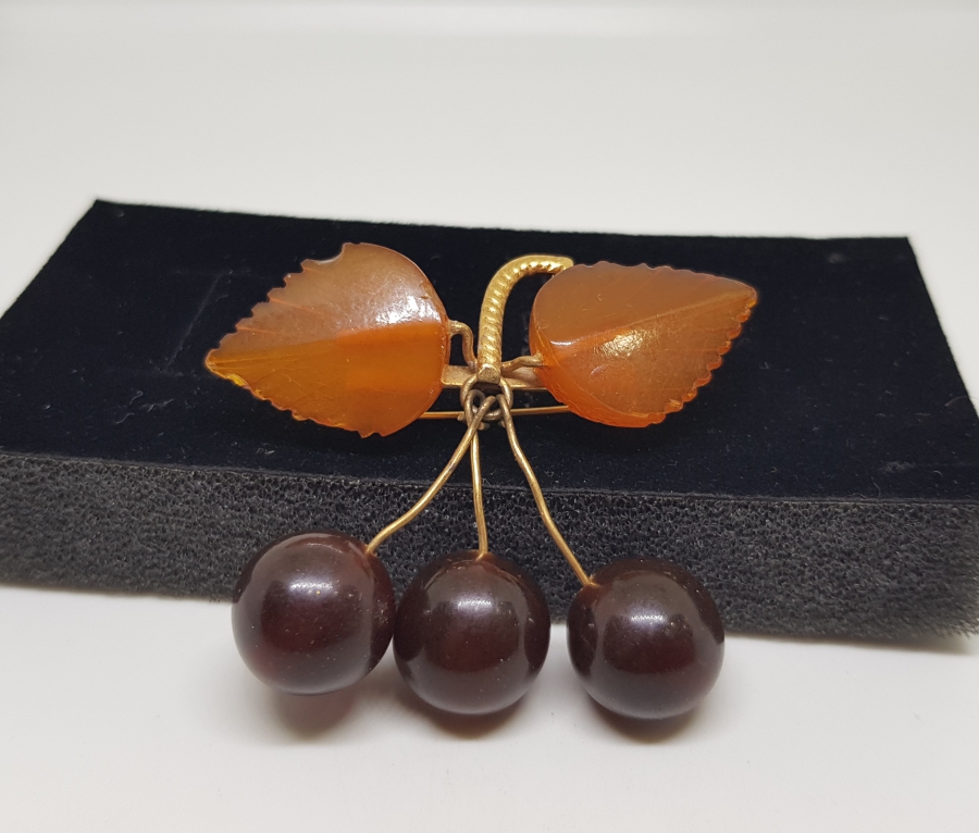 OSMANLI DÖNEMİ EL YAPIMI DAMLA KEHRİBAR BROŞ