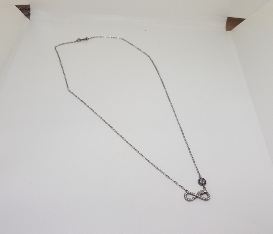 SONSUZLUK GÖRSELLİ MARGAZİT TAŞLI GÜMÜŞ KOLYE