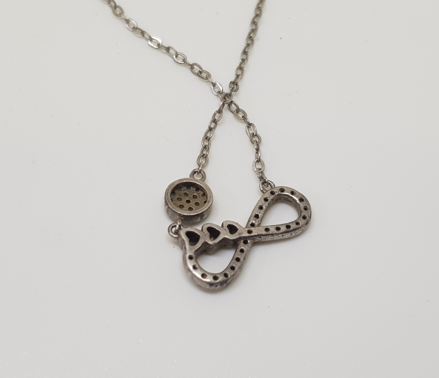 SONSUZLUK GÖRSELLİ MARGAZİT TAŞLI GÜMÜŞ KOLYE