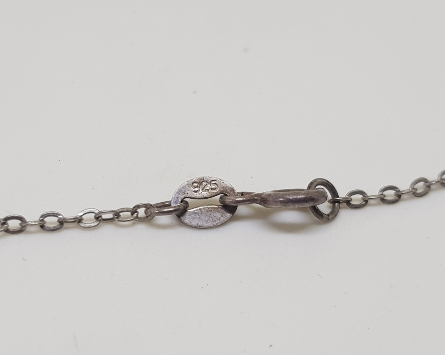 SONSUZLUK GÖRSELLİ MARGAZİT TAŞLI GÜMÜŞ KOLYE