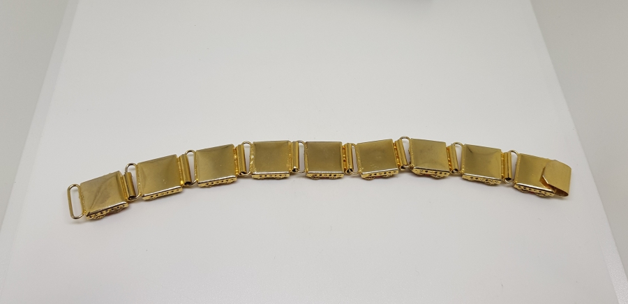 ÖZEL YAPIM MİKRO MOZAİK FORMLU ALTIN KAPLAMA BİLEKLİK