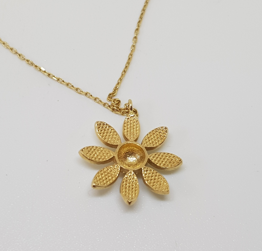 MİNE İŞÇİLİKLİ ÖZEL YAPIM ALTIN KOLYE