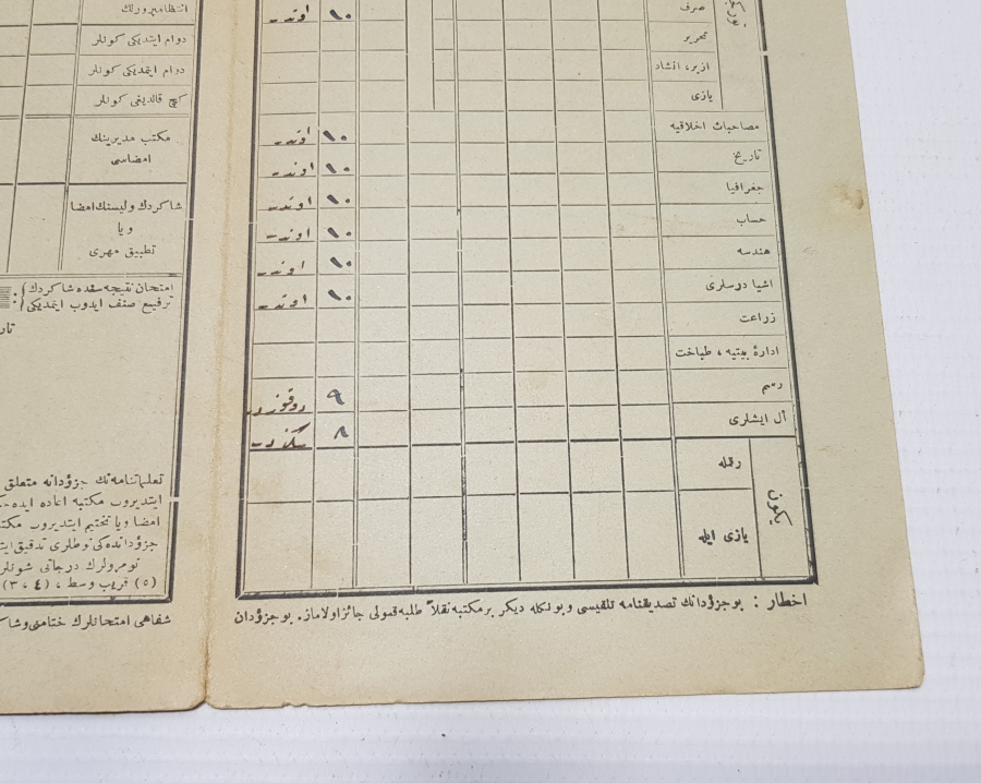 CUMHURİYETİN İLK KARNESİ