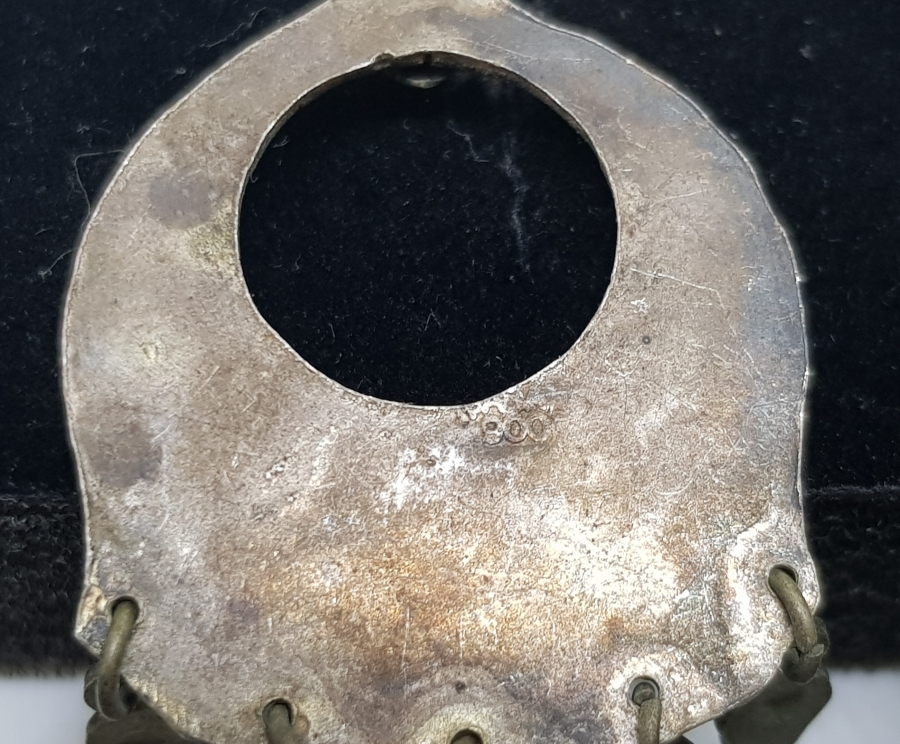 ÖZEL YAPIM DOĞAL TAŞLI ANTİKA GÜMÜŞ BÜYÜK BOY KÜPE