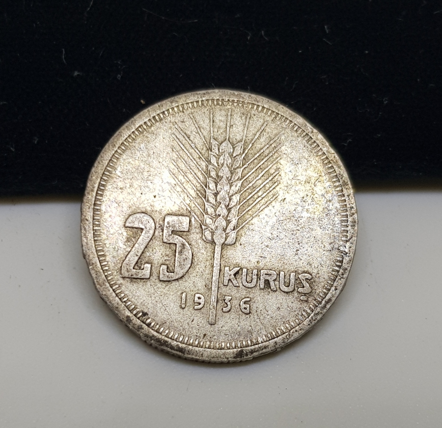 1936 YILI GÜMÜŞ 25 KURUŞ