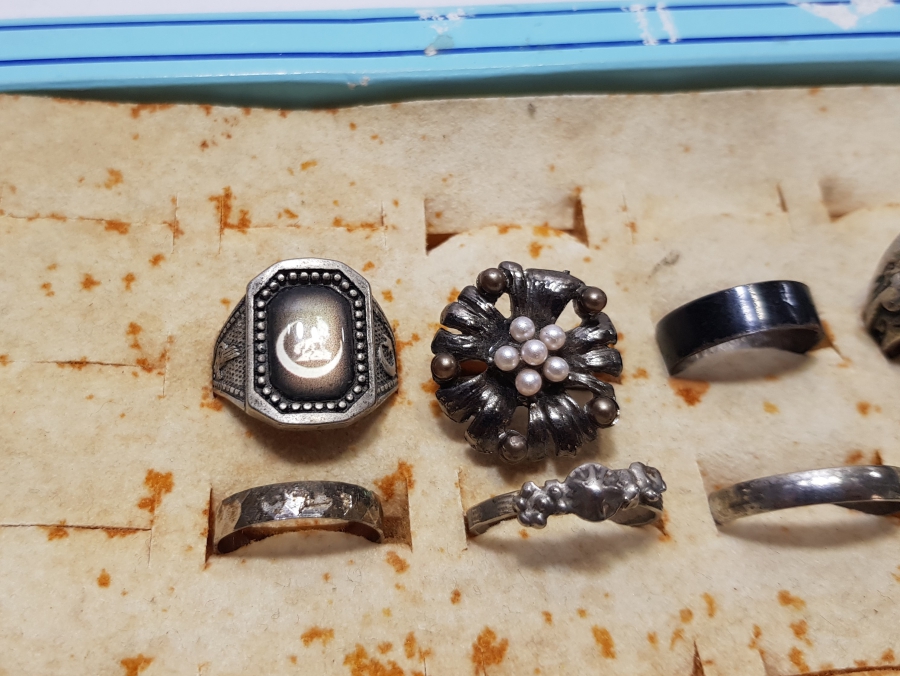 GÜMÜŞ KAPLAMA ANTİKA YÜZÜK LOTU