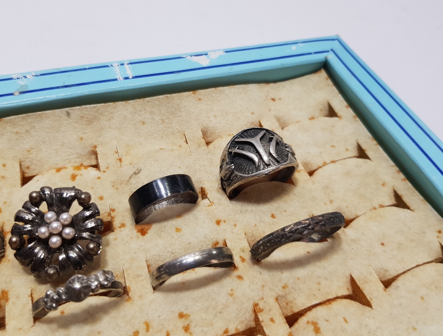 GÜMÜŞ KAPLAMA ANTİKA YÜZÜK LOTU