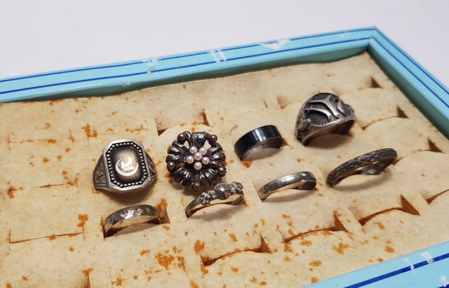 GÜMÜŞ KAPLAMA ANTİKA YÜZÜK LOTU