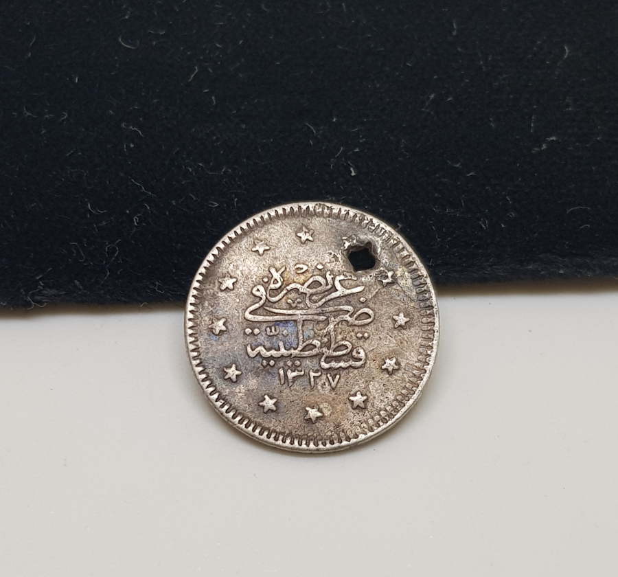 SULTAN MEHMED REŞAD DÖNEMİ GÜMÜŞ 1 KURUŞ MECİDİYE PARA