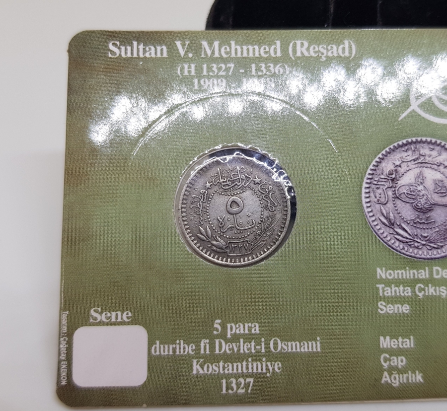 MEHMED REŞAD HAN DÖNEMİ ÇİL KONDİSYONDA KAPAMASINDA NİKEL 5 PARA