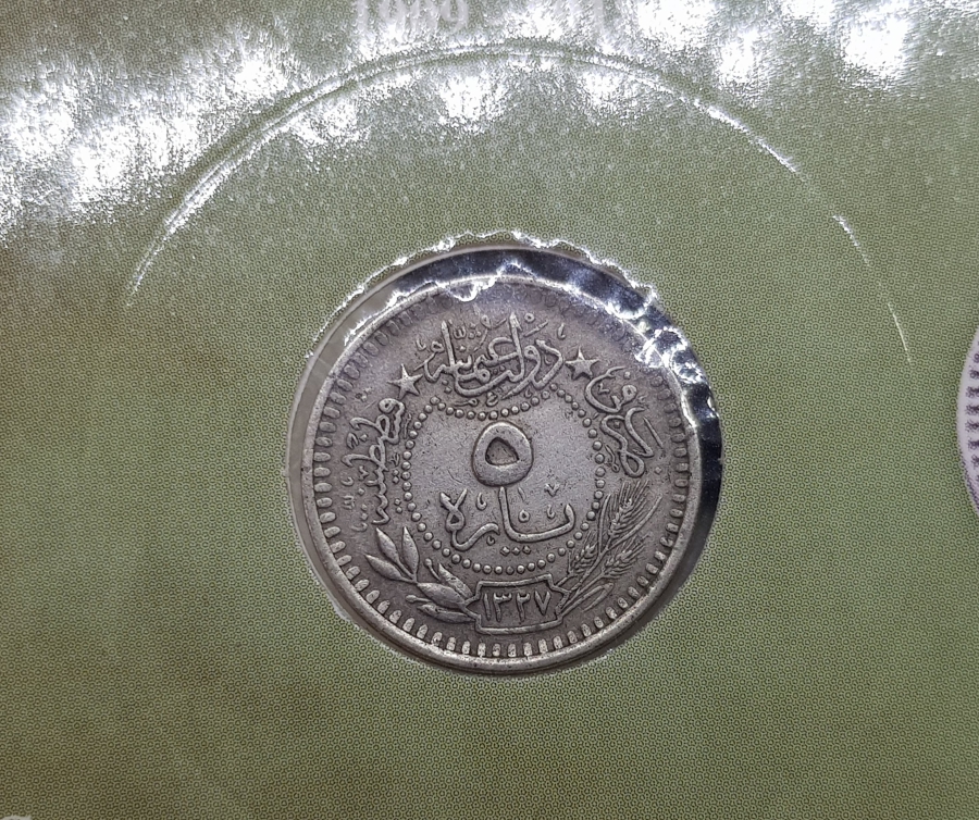 MEHMED REŞAD HAN DÖNEMİ ÇİL KONDİSYONDA KAPAMASINDA NİKEL 5 PARA