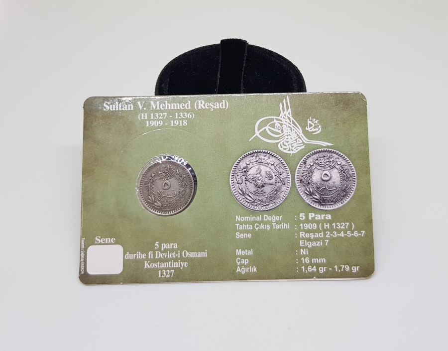 MEHMED REŞAD HAN DÖNEMİ ÇİL KONDİSYONDA KAPAMASINDA NİKEL 5 PARA