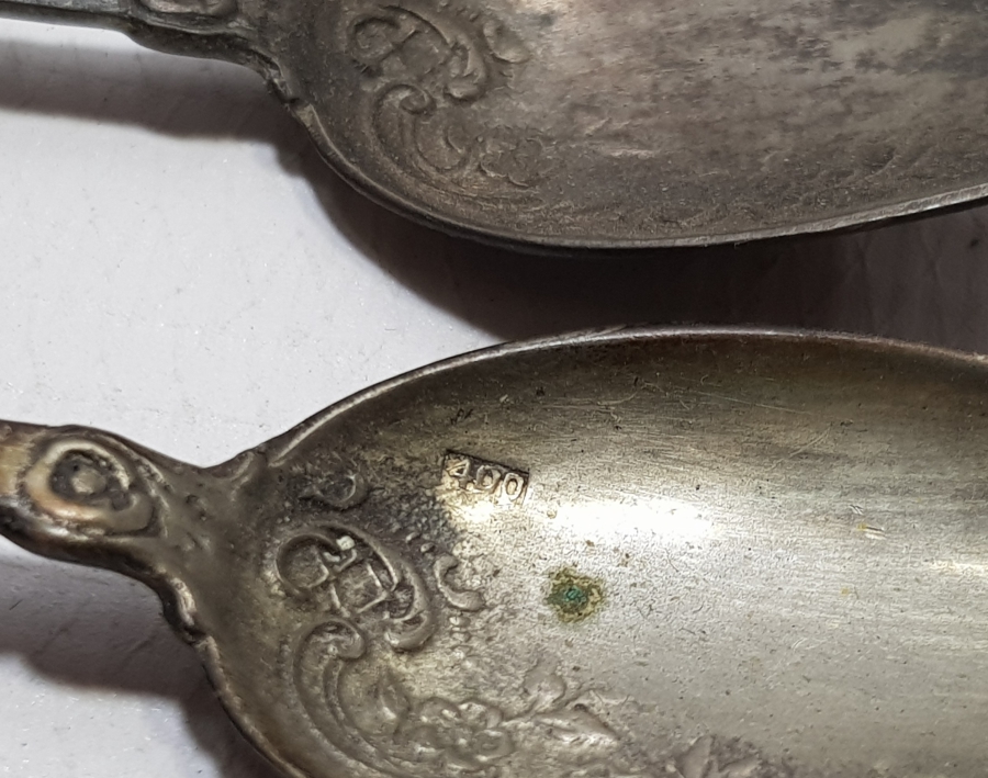 ORİJİNAL KUTUSUNDA ANTİKA GÜMÜŞ TATLI KAŞIĞI TAKIMI