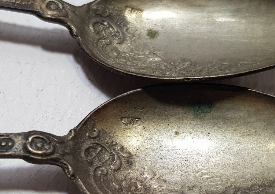 ORİJİNAL KUTUSUNDA ANTİKA GÜMÜŞ TATLI KAŞIĞI TAKIMI