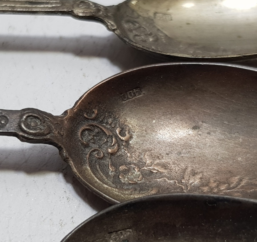 ORİJİNAL KUTUSUNDA ANTİKA GÜMÜŞ TATLI KAŞIĞI TAKIMI