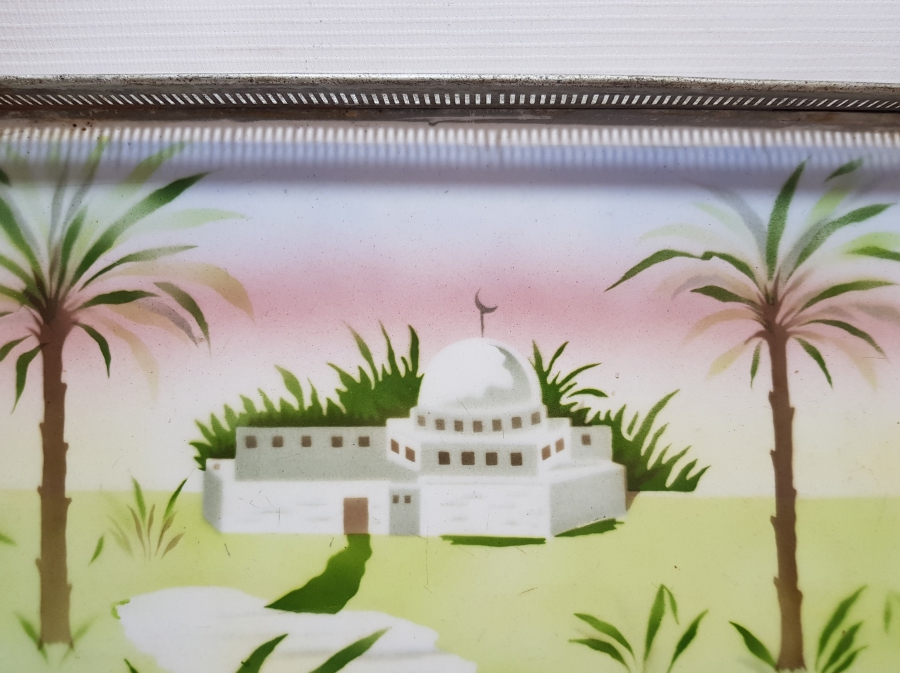 MESCİD-İ AKSA GÖRSELLİ NADİR OSMANLI DÖNEMİ TAŞ TEPSİ