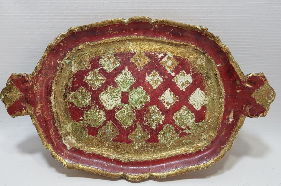 OSMANLI DÖNEMİ ALTIN VARAKLI LEVANTEN TEPSİ