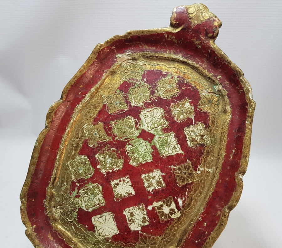 OSMANLI DÖNEMİ ALTIN VARAKLI LEVANTEN TEPSİ