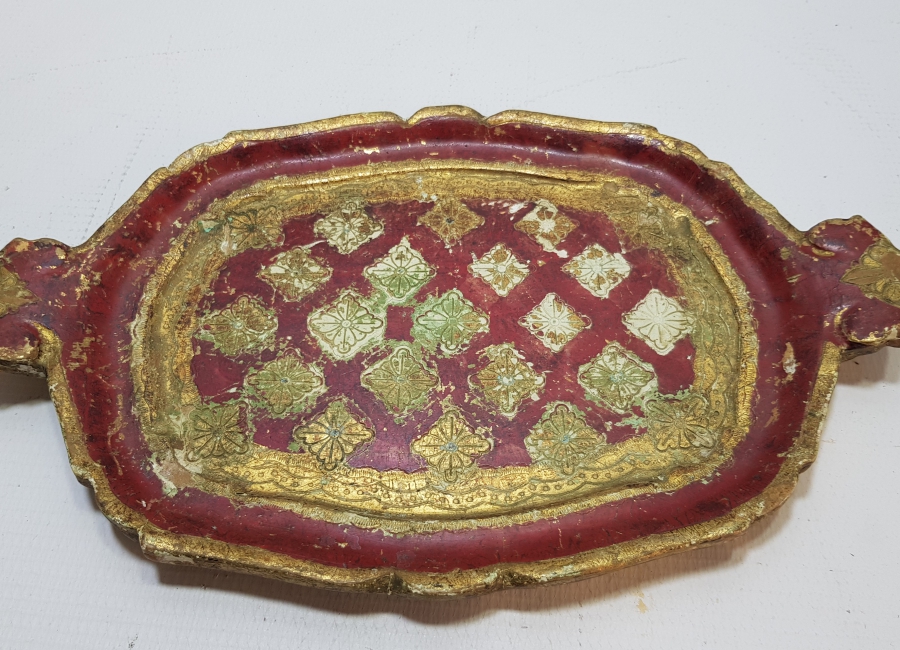 OSMANLI DÖNEMİ ALTIN VARAKLI LEVANTEN TEPSİ