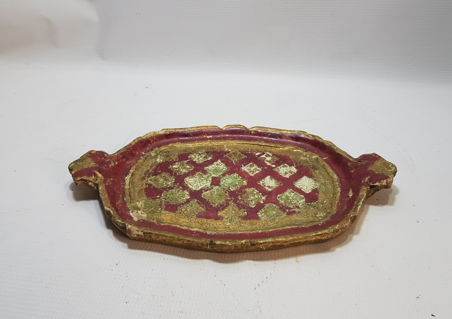 OSMANLI DÖNEMİ ALTIN VARAKLI LEVANTEN TEPSİ