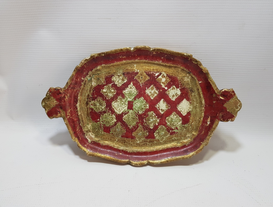 OSMANLI DÖNEMİ ALTIN VARAKLI LEVANTEN TEPSİ