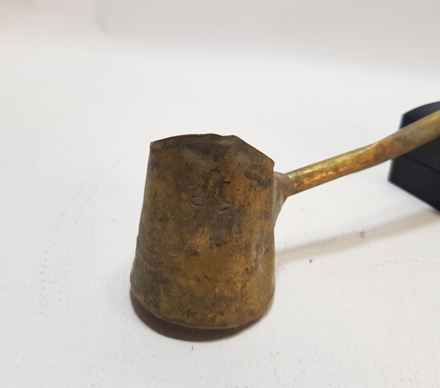 OSMANLI DÖNEMİ SÜLEYMANİYE İŞİ EL YAPIMI NADİR SEYYAR KAHVECİ CEZVESİ